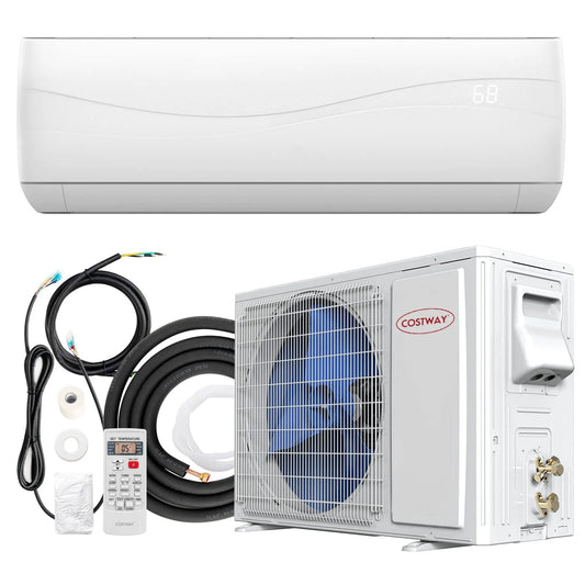 Wall-Mounted Ductless Mini Split Air Conditioner With Heat Pump, 24000 BTU, 208-230V, 18.5 SEER2, White