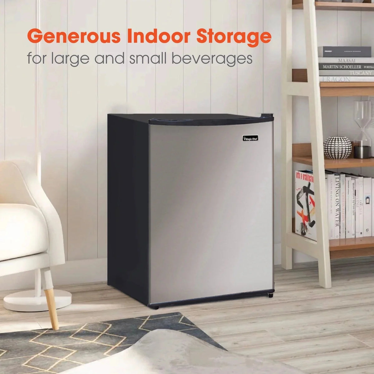 Magic Chef Compact Refrigerator 1.7 Cu. Ft., Black, 17.3 in Width