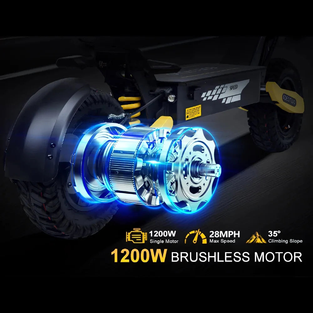 Off Road Electric Scooter For Adults, 1200W, 11 in Tires, 330 lb Load - GT06