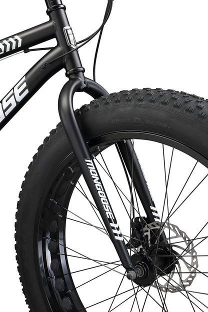 Mongoose Malus Adult Fat Tire Mountain Bike, 26-Inch Wheels, 4-Inch Tires, 7-Speed - R5714C