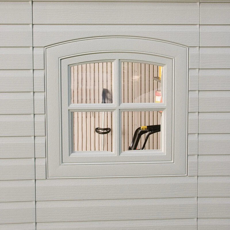 Plastic Storage Shed, Desert Sand, 8 Ft W X 7 Ft 4 In D