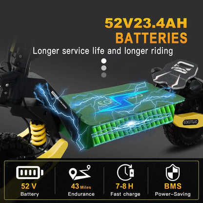 Off Road Electric Scooter For Adults, 1200W, 11 in Tires, 330 lb Load - GT06