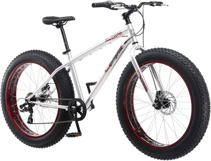 Mongoose Malus Adult Fat Tire Mountain Bike, 26-Inch Wheels, 4-Inch Tires, 7-Speed - R5714C