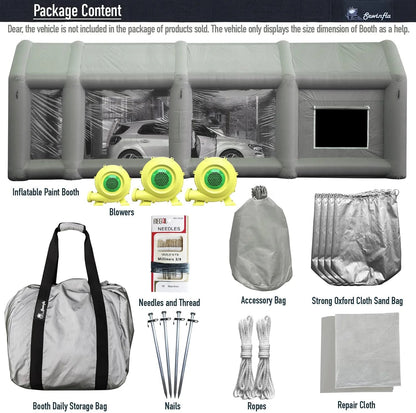 Inflatable Paint Booth With Blowers And Air Filter System, 30x20x13Ft