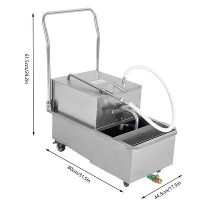 Miumaeov Commercial Fryer Oil Filter Cart 55L/14.5 Gal