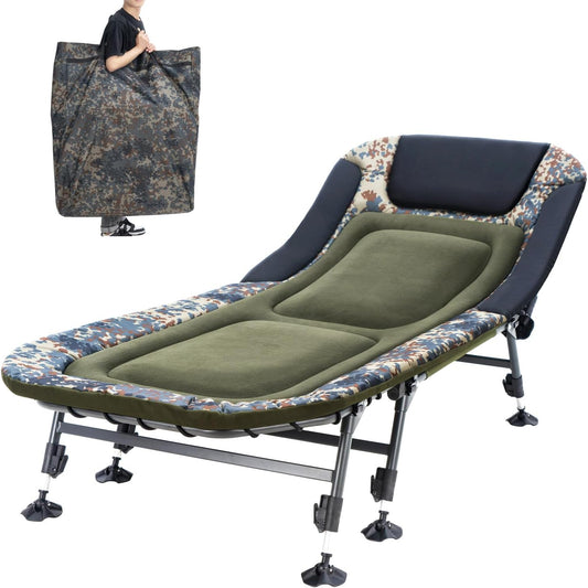 Folding Camping Cot for Adults With Carry Bag, 330 lbs, 79 x 33 x 15.7-17.7 in - Adult Cot