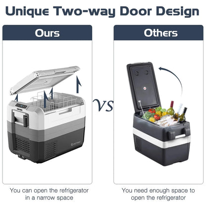 Costway 58 Quart Portable Electric Car Refrigerator Freezer - Dual Zone