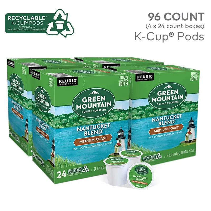 Green Mountain Coffee Roasters Nantucket Blend K-Cup Pods Medium Roast, 96 Count