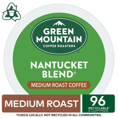 Green Mountain Coffee Roasters Nantucket Blend K-Cup Pods Medium Roast, 96 Count