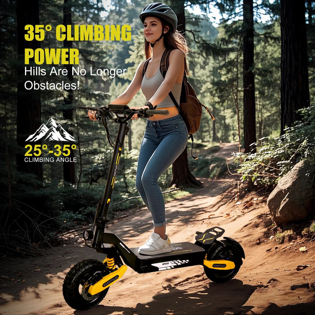 Off Road Electric Scooter For Adults, 1200W, 11 in Tires, 330 lb Load - GT06