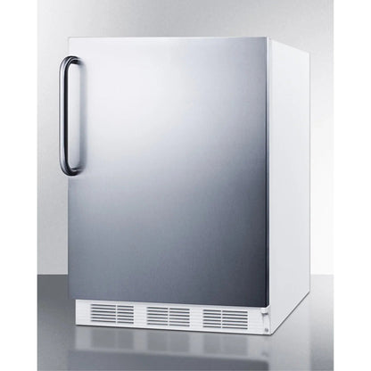 ADA Compliant Built-In Undercounter Refrigerator-Freezer, 5.1 cu.ft., 24 in, Stainless Steel Door