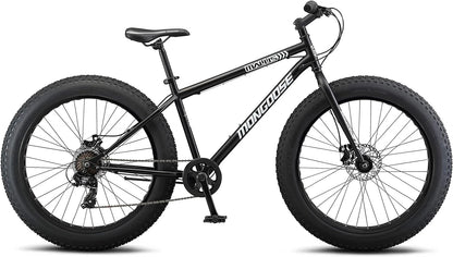 Mongoose Malus Adult Fat Tire Mountain Bike, 26-Inch Wheels, 4-Inch Tires, 7-Speed - R5714C