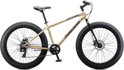 Mongoose Malus Adult Fat Tire Mountain Bike, 26-Inch Wheels, 4-Inch Tires, 7-Speed - R5714C